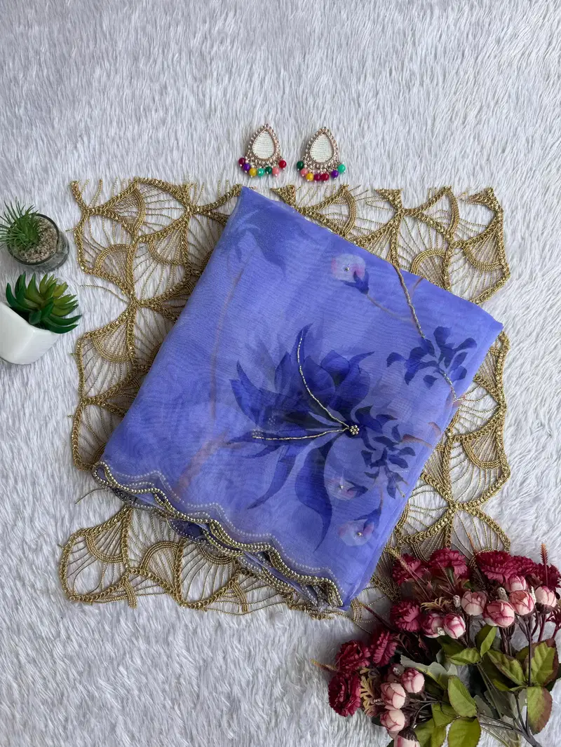 Mann Designer Hand Work Soft Organza Party Wear Sarees Wholesale Price In SUrat